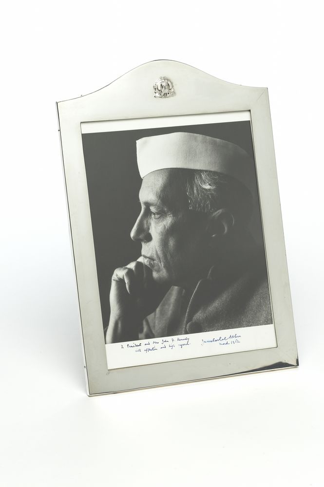Formal studio portrait of Jawaharlal Nehru